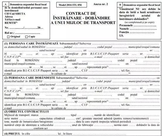 Contract Vânzare-cumpărare auto NON-STOP